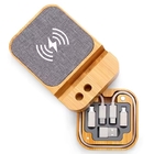 Bamboo Wireless Charging Mobile Phone Holder + Data Cable