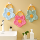 Coral fleece embroidered flower-shaped towel