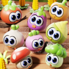 Eye-popping vegetable squeeze stress-relief toy