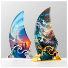 Sailing Ship Crystal Metal Trophy