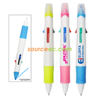 Paris - Push Action Multi Function 4 Colors Ball Plastic Pen And Highlighter